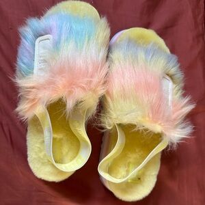 UGG tie dye fluffy slides women’s size 7